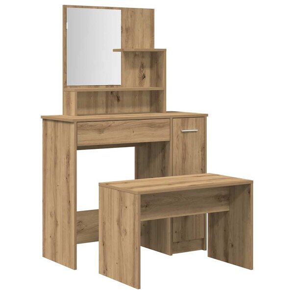 vidaXL Ensemble de coiffeuse chêne artisanal bois ingénierie