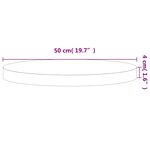 vidaXL Dessus de table Ø50x4 cm rond bois massif de hêtre