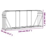 vidaXL Porte-bûches aspect bois 234x45x100 cm acier galvanisé