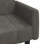 vidaXL Canapé-lit à 2 places gris foncé velours