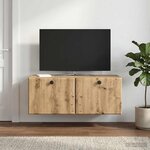 vidaXL Meuble TV mural 78 5 x 31 x 30 cm Chêne artisanal