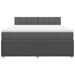 vidaXL Sommier à lattes de lit avec matelas Gris foncé 180x200cm Tissu
