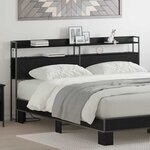 vidaXL Tête de lit de rangement Chêne noir 180 cm Bois d'ingénierie