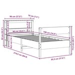 vidaXL Cadre de lit sans matelas 90x190 cm bois de pin massif