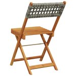 vidaXL Chaises de jardin pliantes lot de 6 gris poly rotin bois massif