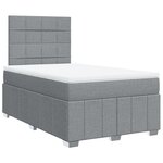 vidaXL Sommier à lattes de lit avec matelas Gris clair 120x200cm Tissu