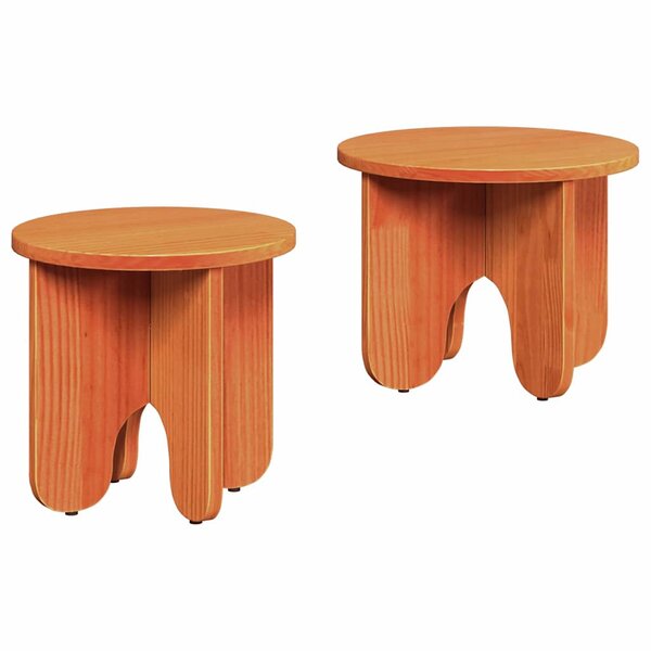 vidaXL Table basse 2 Pièces Marron cire 39 5 x 39 5 x 30 cm