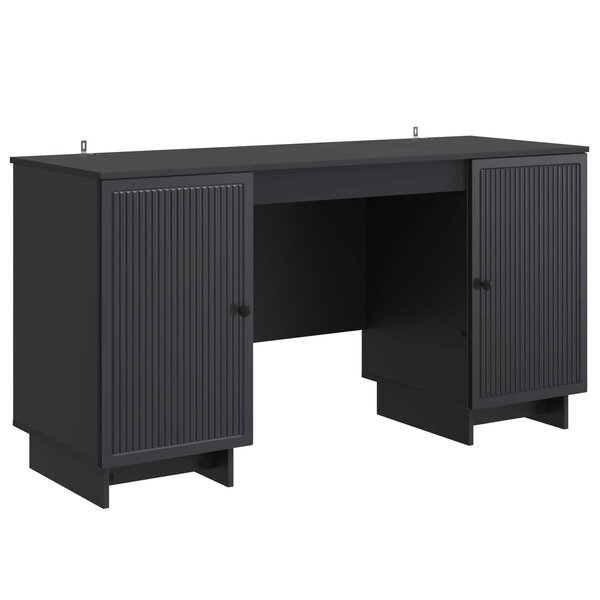 vidaXL Bureau Noir Bois d'ingénierie 142 5 x 50 x 75 cm
