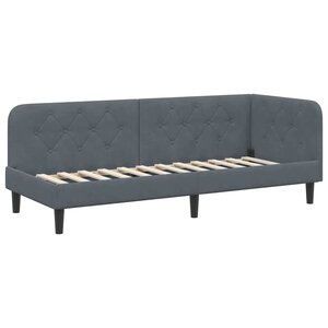 vidaXL Cadre de lit d'angle Gris foncé 80 x 200 cm Velours