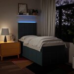 vidaXL Sommier à lattes de lit avec matelas Bleu 90x200 cm Tissu
