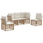 vidaXL Ensemble de canapés d'extérieur Naturel Polyester