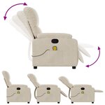vidaXL Fauteuil inclinable de massage beige tissu microfibre