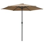 vidaXL Parasol de jardin et mât en aluminium 270x246 cm Taupe