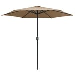 vidaXL Parasol d'extérieur et mât en aluminium 270x246 cm Taupe