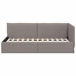 vidaXL Cadre de lit d'angle avec tête de lit Taupe 80 x 200 cm tissu
