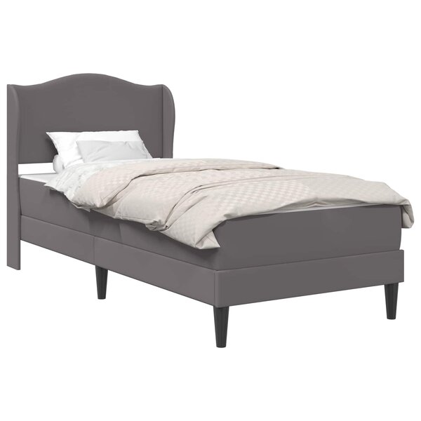 vidaXL Cadre de lit avec tête de lit Gris 90 x 200 cm Simili cuir