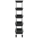 vidaXL Chariot de cuisine 5 niveaux Noir 42x29x128 cm Fer et ABS
