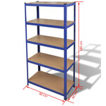 vidaXL Étagère de rangement 2 Pièces Bleu