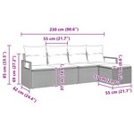 vidaXL Ensemble de Canapés avec coussin 5 Pièces Marron polyrotin