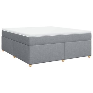 vidaXL Sommier à lattes de lit avec matelas Gris clair 180x200cm Tissu