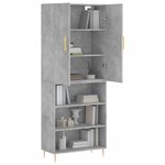 vidaXL Buffet haut Gris béton 69 5x34x180 cm Bois d'ingénierie