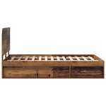 vidaXL Cadre de lit Bois ancien 135 x 190 cm Bois de pin massif