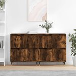 vidaXL Buffets 2 Pièces chêne fumé bois d'ingénierie