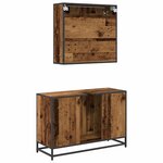 vidaXL Ensemble de mobilier de salle de bain 2 Pièces Bois Ancien