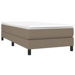 vidaXL Sommier à lattes de lit avec matelas Taupe 100x200 cm Tissu