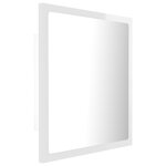 Vidaxl miroir à led de bain blanc brillant 40x8 5x37 cm acrylique