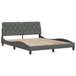 vidaXL Cadre de lit sans matelas gris foncé 160x200 cm tissu