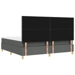 vidaXL Lit à Ressort avec Matelas Gris Foncé 200x200 cm Tissu