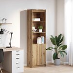 vidaXL Buffet haut chêne artisanal 50x35x180 cm bois d'ingénierie