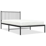 vidaXL Cadre de lit métal sans matelas avec tête de lit noir 107x203cm
