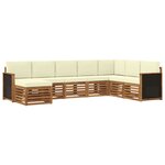 vidaXL Ensemble de canapés d'extérieur 6 pc Naturel et Crème