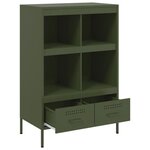 vidaXL Buffet haut vert olive 68x39x101 5 cm acier