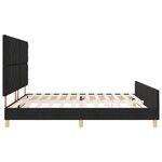 vidaXL Cadre de lit avec tête de lit Noir 200 x 200 cm tissu