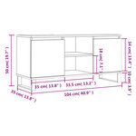 vidaXL Meuble TV chêne sonoma 104x35x50 cm bois d'ingénierie