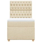 vidaXL Sommier à lattes de lit avec matelas Crème 90x200 cm Tissu