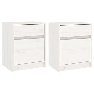 vidaXL Tables de chevet 2 Pièces Blanc 40x31x50 cm Bois de pin massif