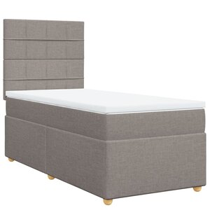 vidaXL Sommier à lattes de lit avec matelas Taupe 90x190 cm Tissu