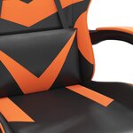 vidaXL Chaise de jeu avec repose-pied Noir et orange Similicuir