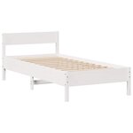 vidaXL Lit bibliothèque sans matelas blanc 75x190cm bois de pin massif