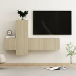 vidaXL Ensemble de meubles TV 3 Pièces Chêne sonoma Bois d'ingénierie