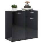 Vidaxl buffet noir brillant 80x36x75 cm aggloméré
