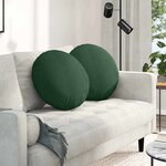 vidaXL Coussins de siège 2 Pièces Vert foncé Ø 50 cm