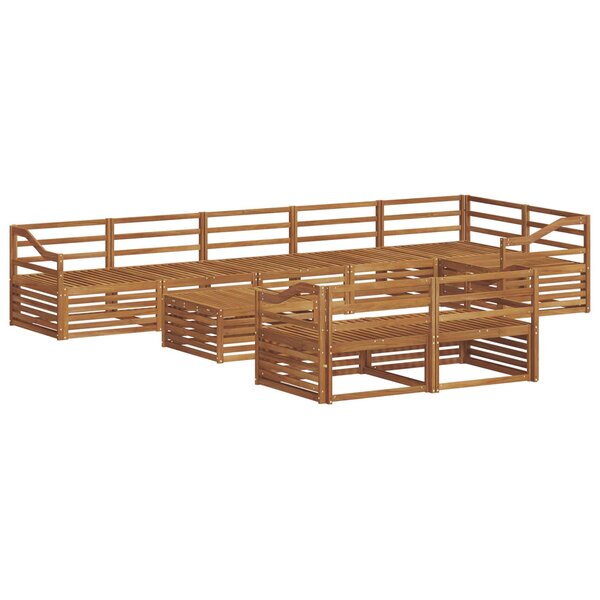 vidaXL Ensemble de canapés d'extérieur 9 Pièces Naturel