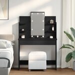 Table de maquillage vidaXL avec éclairage LED Chêne noir 96x40x142 cm