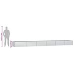 vidaXL Lit surélevé de jardin 600x80x45 cm Acier galvanisé Argenté