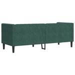 vidaXL Canapé Chesterfield avec traversins 3 places vert foncé velours